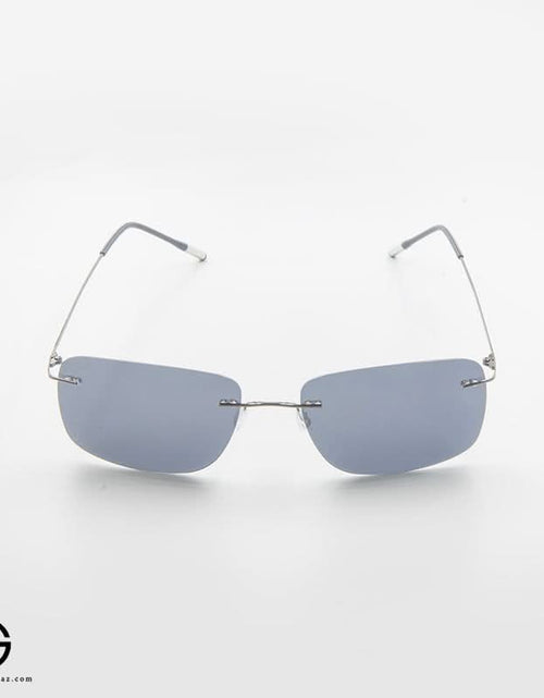 Load image into Gallery viewer, Rectangular Rimless Sunglasses – Gunmetal Finish for men
