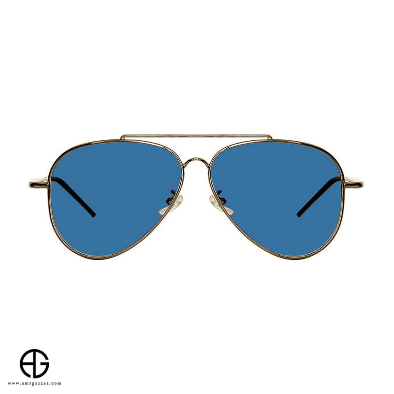 Classic Aviator Sunglasses with Blue Mirror Lenses – Gold Frame for men