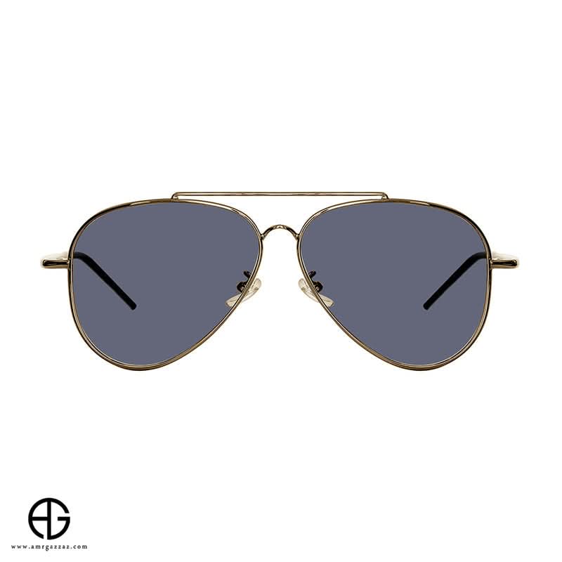 Classic Gold Aviator Sunglasses with Midnight Blue Lenses For men