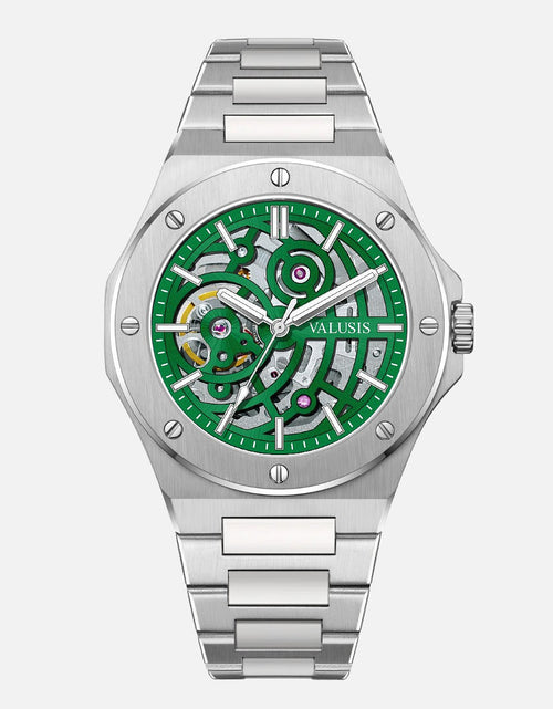 Load image into Gallery viewer, VALUSIS Lysium Green Skeleton â€“ Skeleton Dial Automatic Watch
