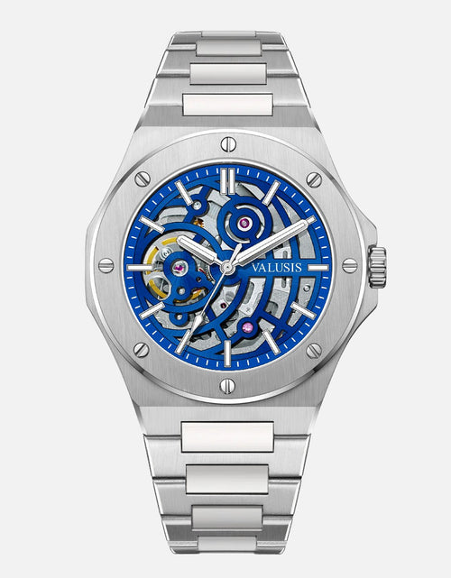 Load image into Gallery viewer, VALUSIS Lysium Blue Skeleton â€“ Skeleton Dial Automatic Watch
