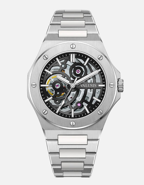 Load image into Gallery viewer, VALUSIS Lysium Black Skeleton â€“ Skeleton Dial Automatic Watch

