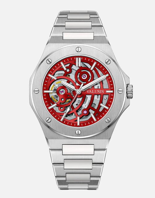 تحميل الصورة إلى عارض المعرض، VALUSIS Lysium Red Skeleton â€“ Skeleton Dial Automatic Watch
