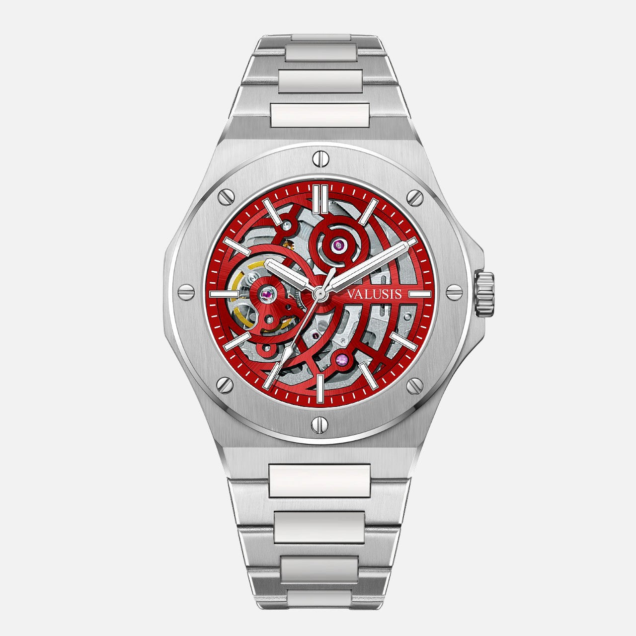 VALUSIS Lysium Red Skeleton â€“ Skeleton Dial Automatic Watch