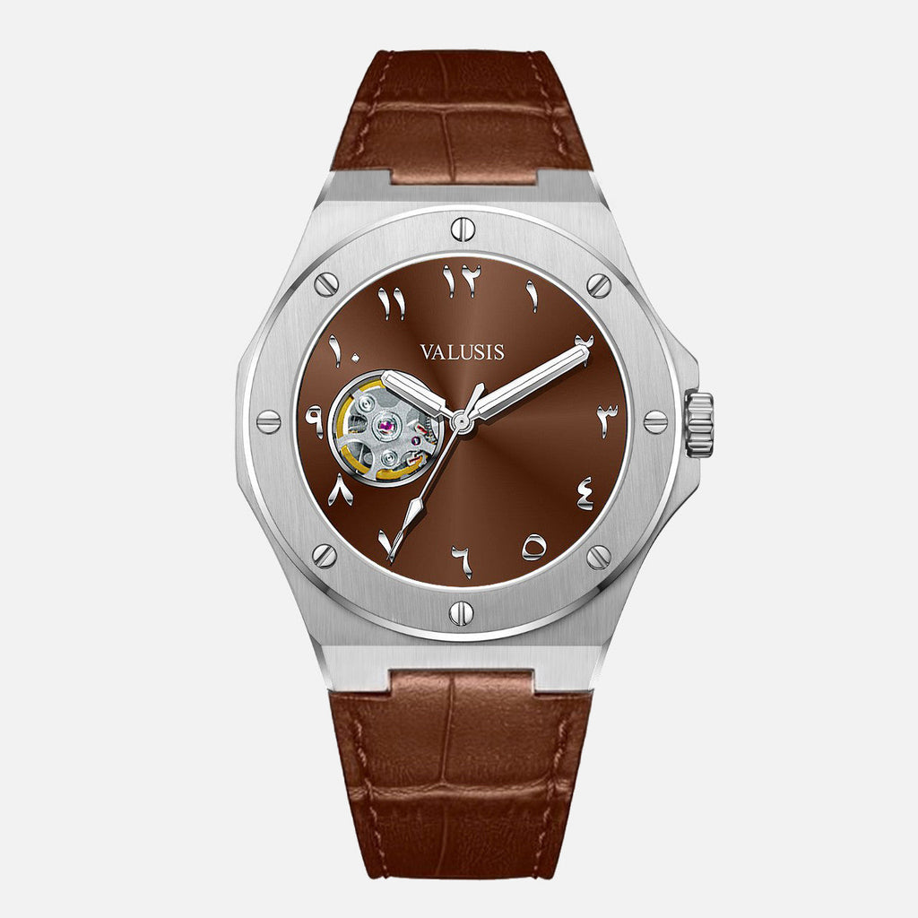 VALUSIS Lysium Brown Open-Heart â€“ Automatic Watch