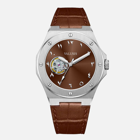 VALUSIS Lysium Brown Open-Heart â€“ Automatic Watch