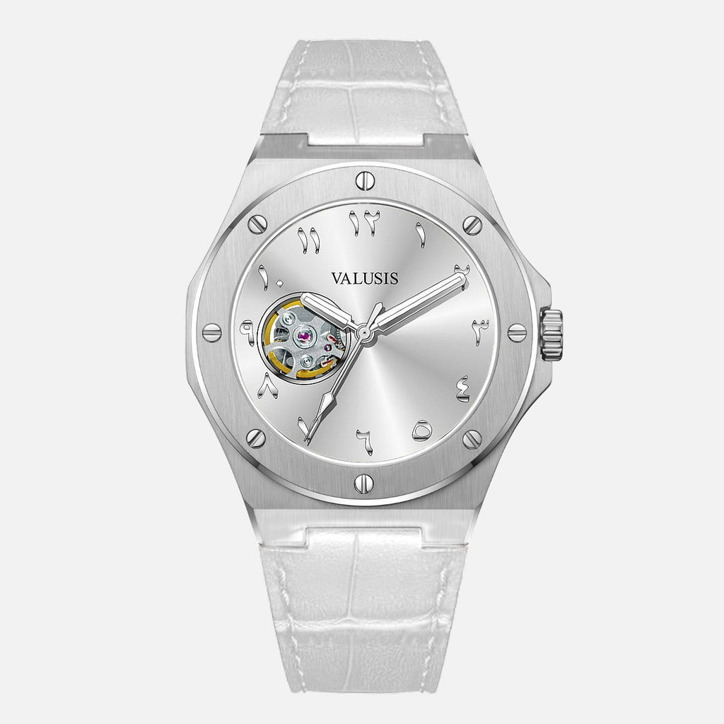 VALUSIS Lysium Silver Open-Heart â€“ Automatic Watch