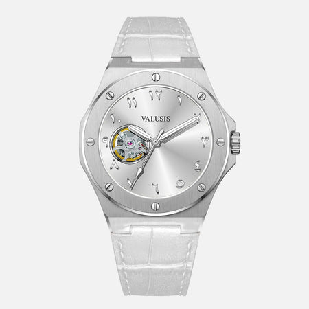 VALUSIS Lysium Silver Open-Heart â€“ Automatic Watch
