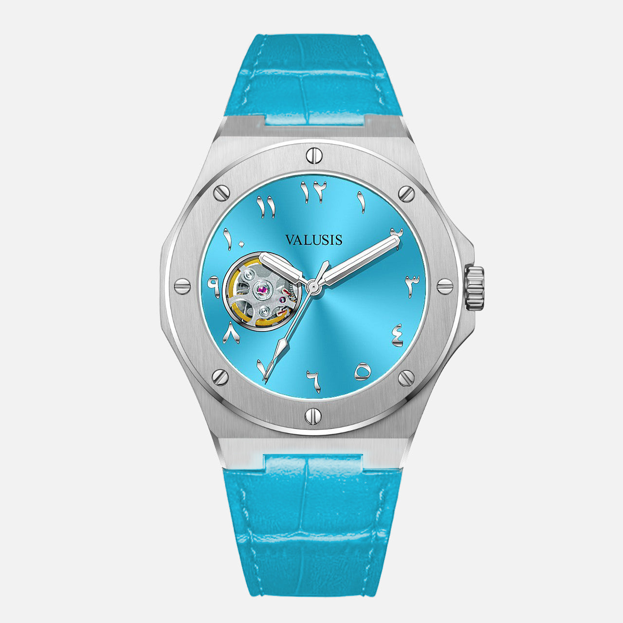 VALUSIS Lysium Turquoise Open-Heart â€“ Automatic Watch