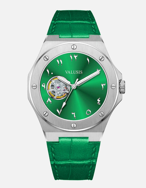 Load image into Gallery viewer, VALUSIS Lysium Green Open-Heart â€“ Open-Heart Dial Automatic Watch
