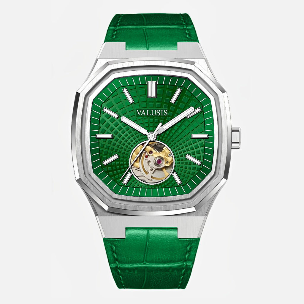 VALUSIS Volt Green Open-Heart â€“ Open-Heart Dial Automatic Watch