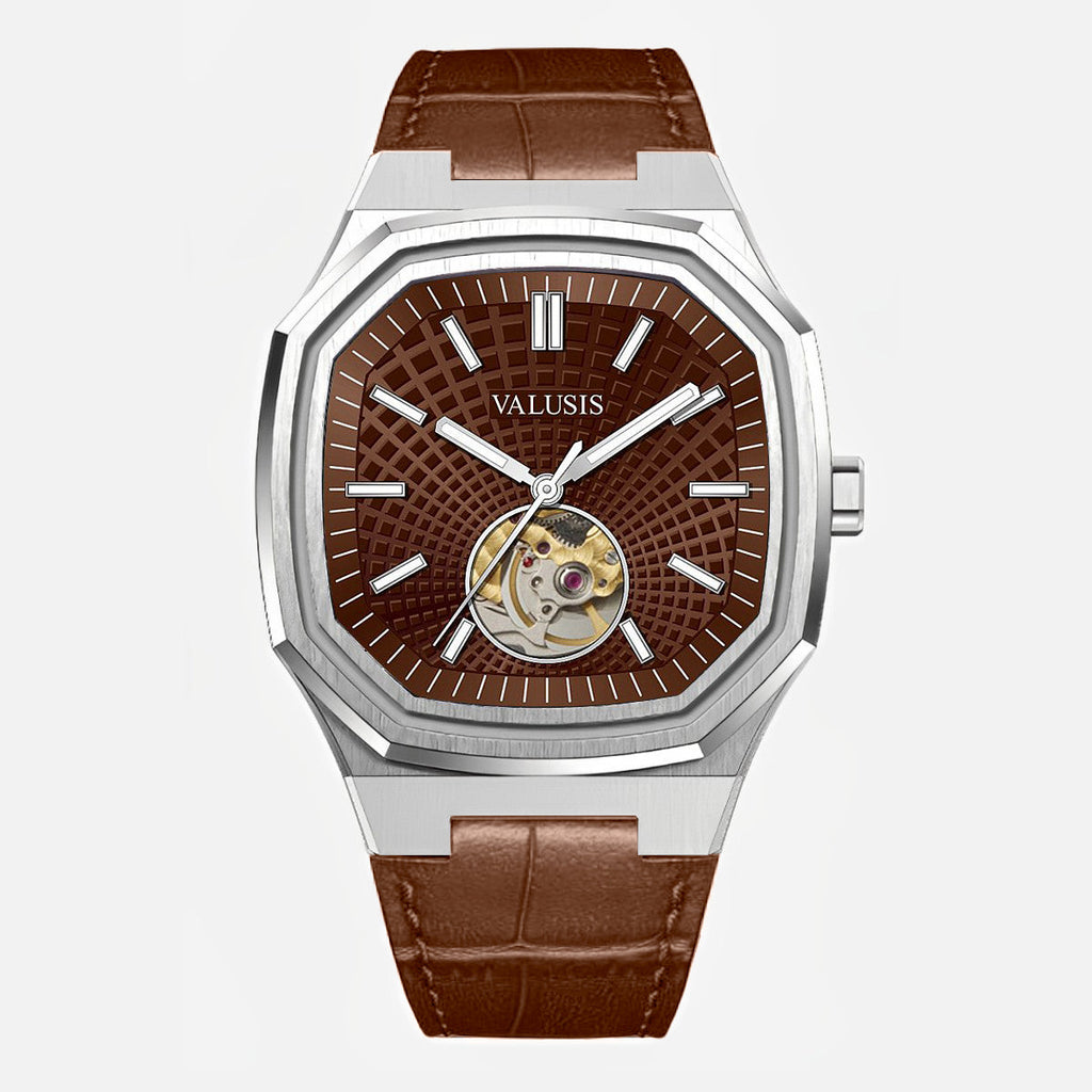 VALUSIS Volt Brown Open-Heart â€“ Open-Heart Dial Automatic Watch