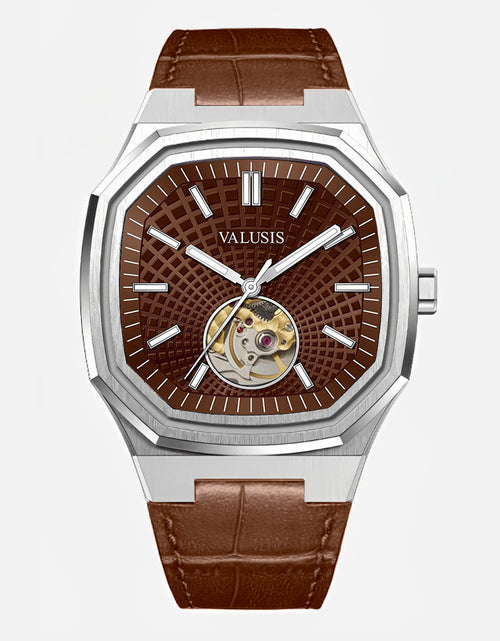 تحميل الصورة إلى عارض المعرض، VALUSIS Volt Brown Open-Heart â€“ Open-Heart Dial Automatic Watch
