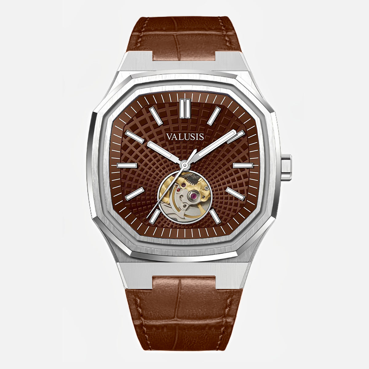 VALUSIS Volt Brown Open-Heart â€“ Open-Heart Dial Automatic Watch