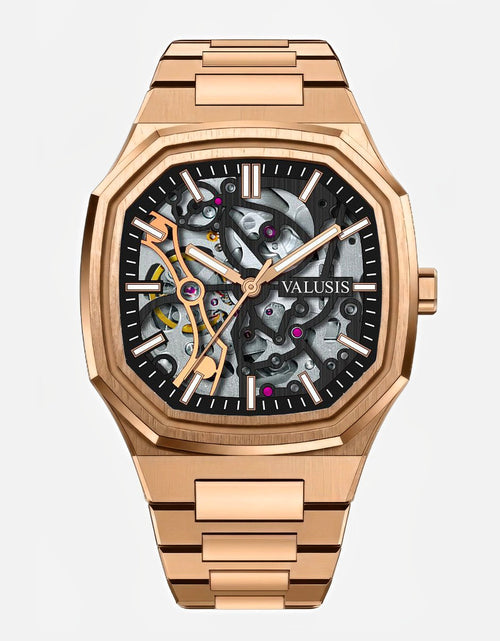 تحميل الصورة إلى عارض المعرض، VALUSIS Volt Rose Gold Skeleton Ii â€“ Skeleton Dial Automatic Watch
