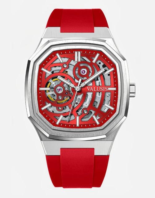 تحميل الصورة إلى عارض المعرض، VALUSIS Volt Red Skeleton â€“ Skeleton Dial Automatic Watch
