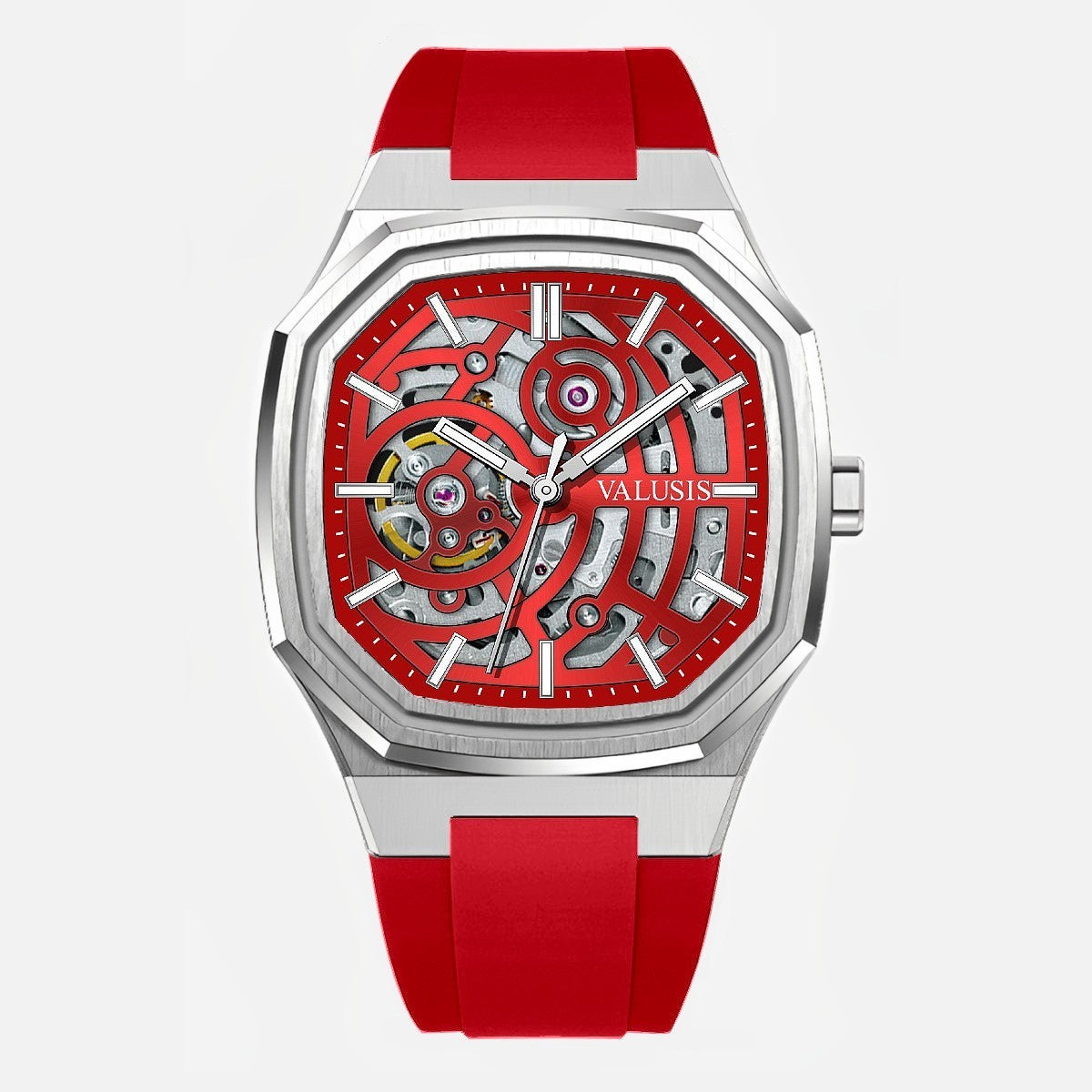 VALUSIS Volt Red Skeleton â€“ Skeleton Dial Automatic Watch