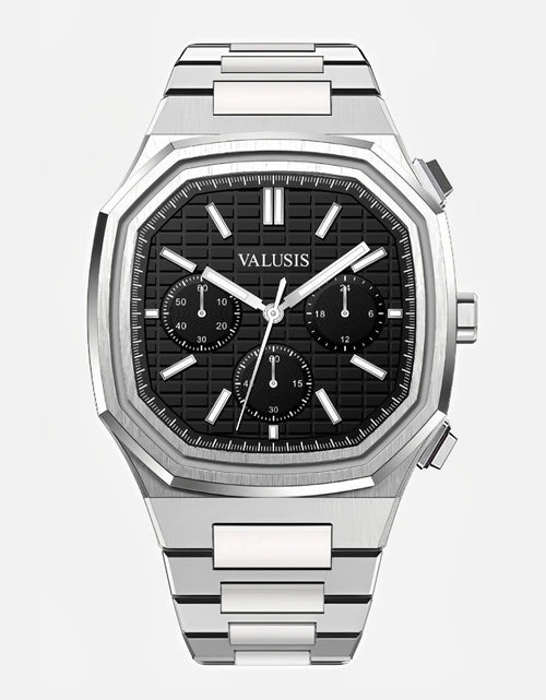 تحميل الصورة إلى عارض المعرض، VALUSIS Volt Black Chronograph â€“ Automatic Watch
