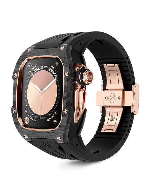 تحميل الصورة إلى عارض المعرض، حافظة ساعة Apple Watch / RSCIII46 - لون ذهبي وردي كربوني 
