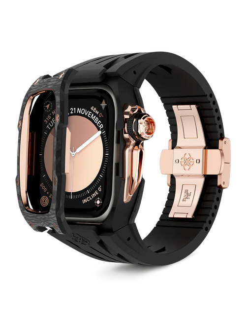 تحميل الصورة إلى عارض المعرض، حافظة ساعة Apple Watch / RSCIII46 - لون ذهبي وردي كربوني 
