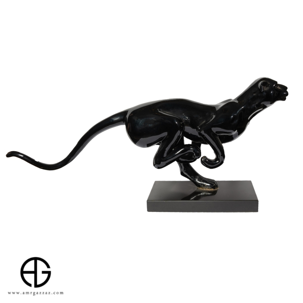 Wonderful  black  Panther Glazed sculpture from Italy