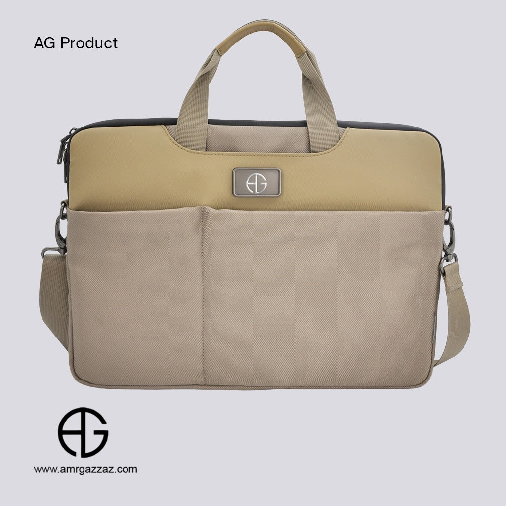 Amr Gazzaz Slim Laptop Bag beige