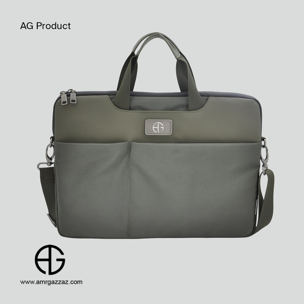 Amr Gazzaz Slim Laptop Bag olive