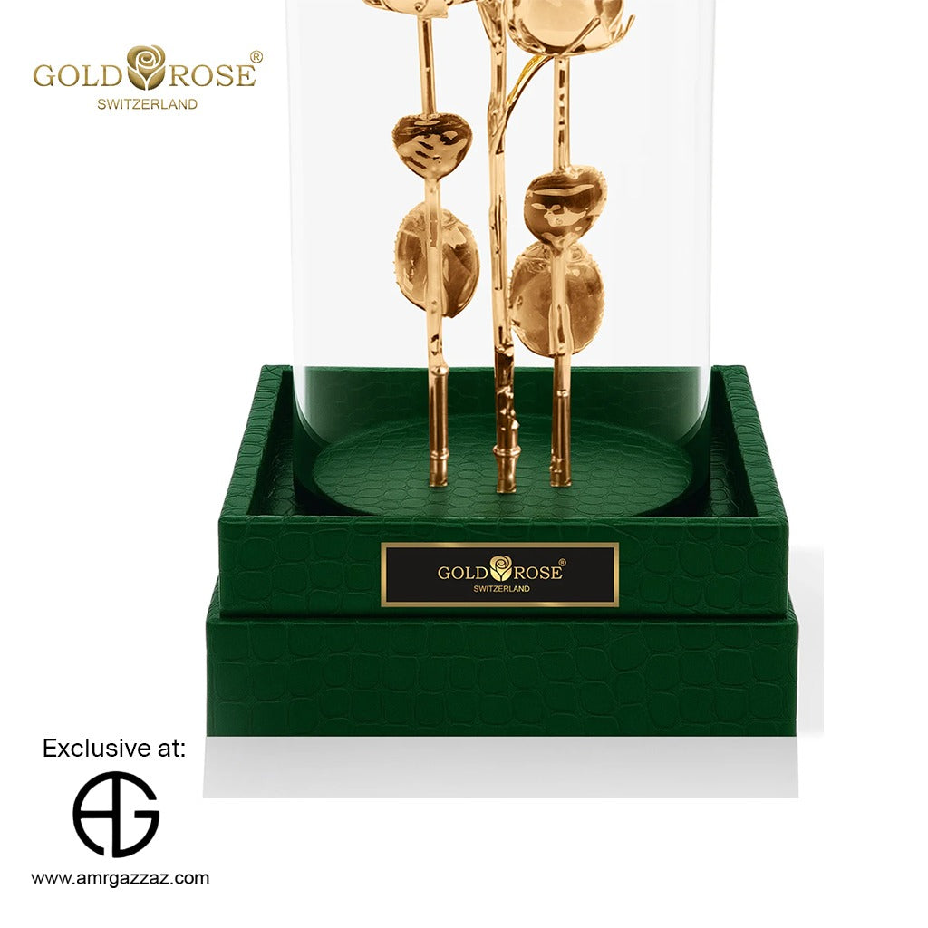 IMPERIAL TRINITY "24K GOLD, EMERALD CROCO"