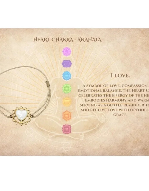 Load image into Gallery viewer, Gold Heart Chakra Bracelet

