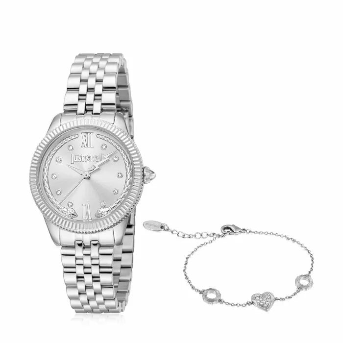 Just Cavalli Valentine Watch With Bracelet - Silver