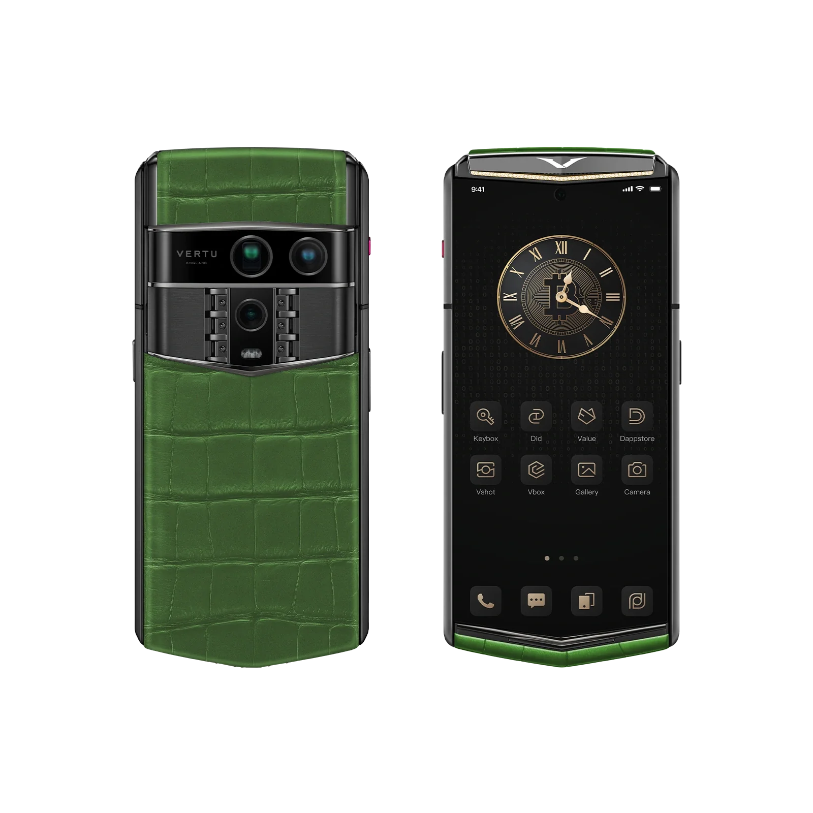 هاتف METAVERTU 2 CALFSKIN WEB3 AI - برتقالي فجر (غطاء فضي)