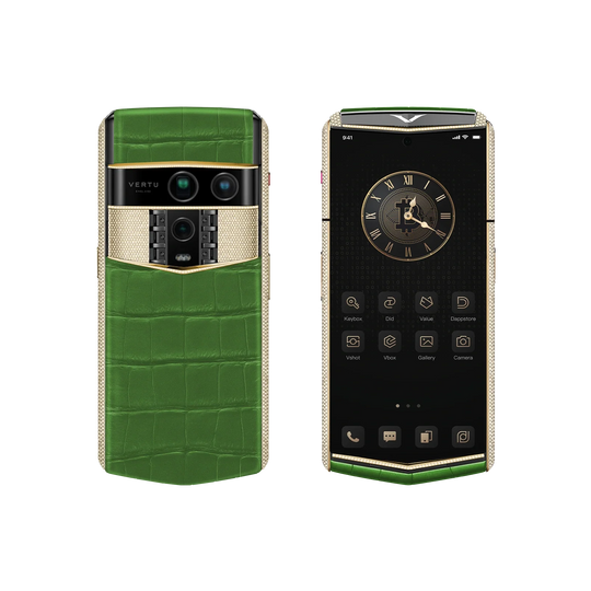 Agent Q Bespoke Alligator Skin Bamboo Green Gold & Full Diamond
