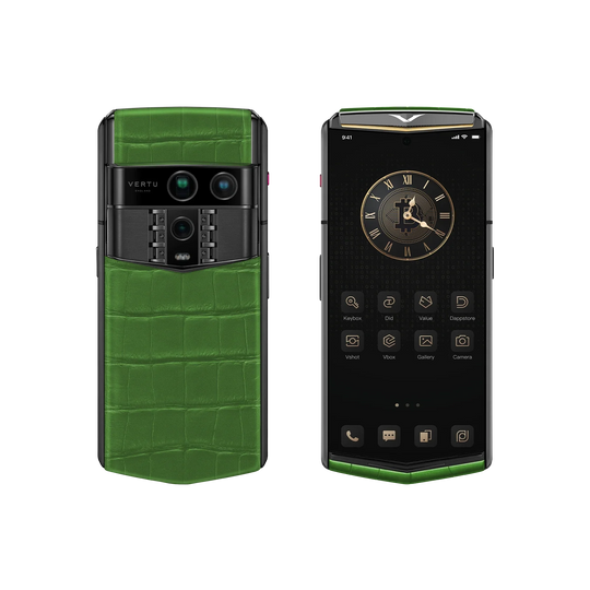 هاتف METAVERTU 2 CALFSKIN WEB3 AI - برتقالي فجر (غطاء فضي)