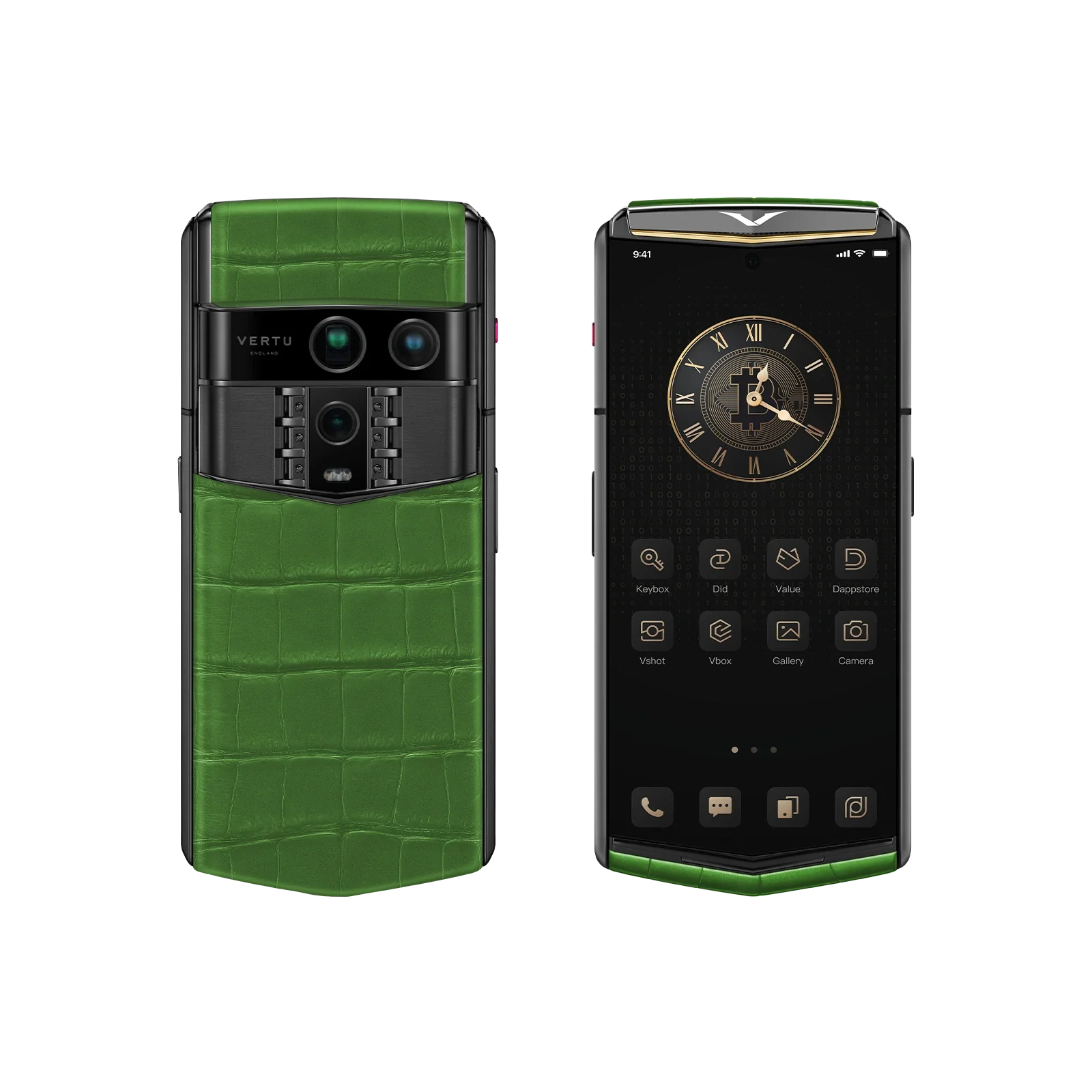Agent Q Bespoke Alligator Skin Bamboo Green Gold I