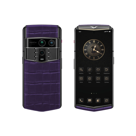 هاتف METAVERTU 2 CALFSKIN WEB3 AI - برتقالي فجر (غطاء فضي)