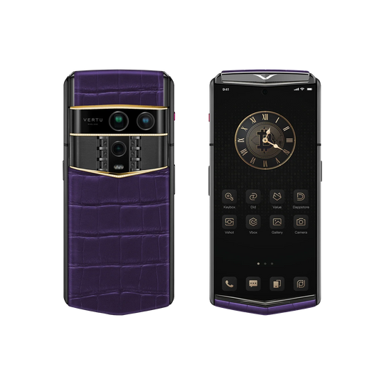 هاتف METAVERTU 2 CALFSKIN WEB3 AI - برتقالي فجر (غطاء فضي)