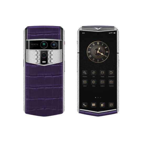 هاتف METAVERTU 2 CALFSKIN WEB3 AI - برتقالي فجر (غطاء فضي)