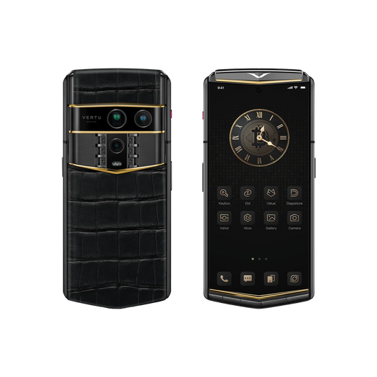 هاتف METAVERTU 2 CALFSKIN WEB3 AI - برتقالي فجر (غطاء فضي)