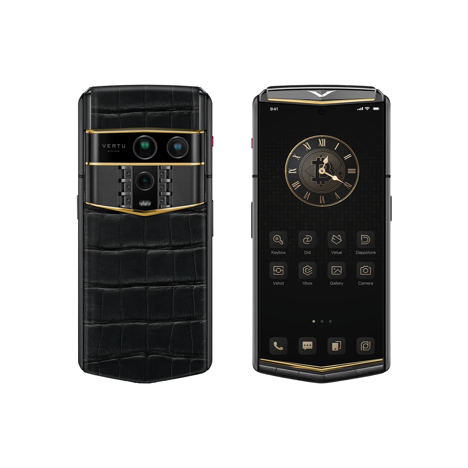 Agent Q Bespoke Alligator Skin Gold V & Diamond Iron Black