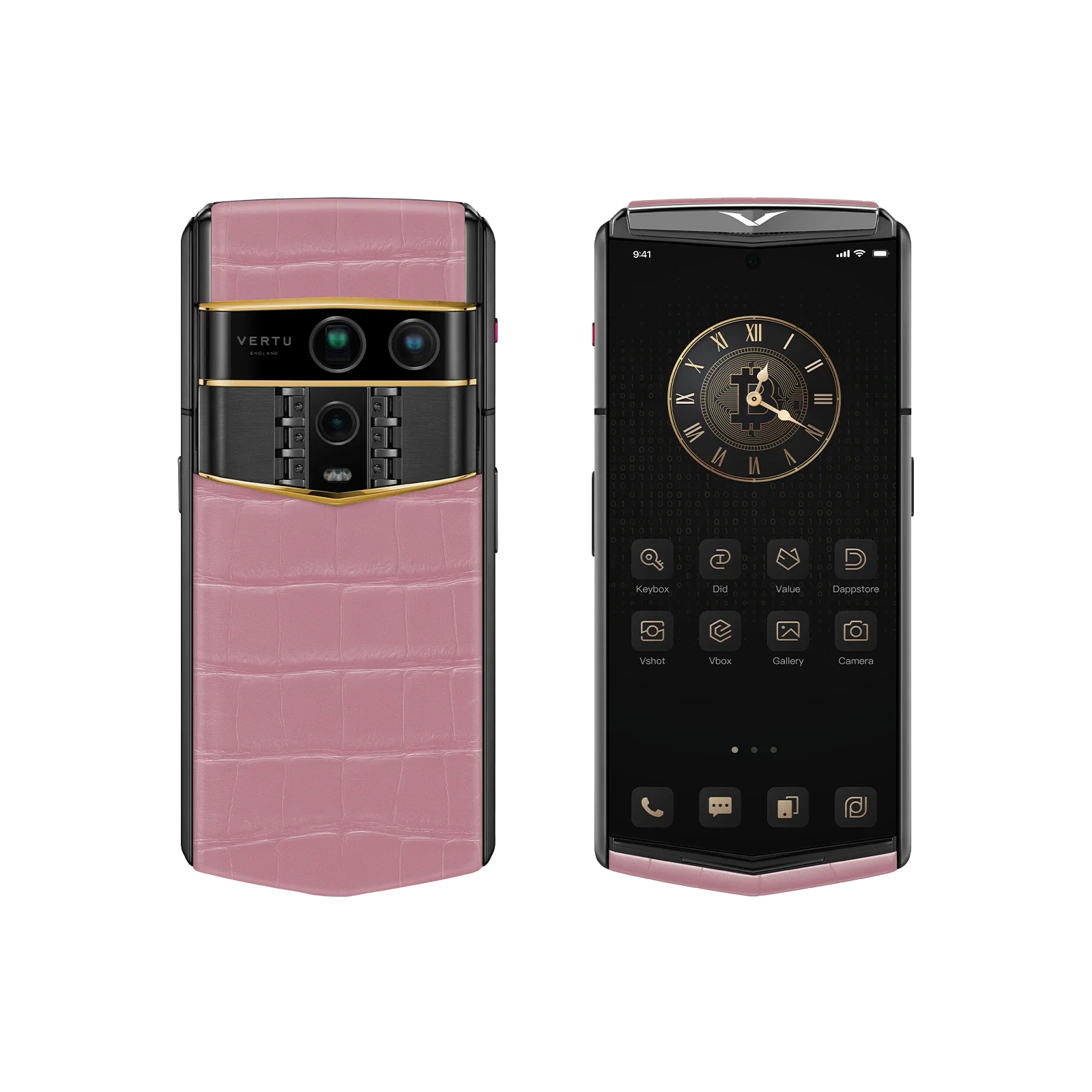 Agent Q Bespoke Alligator Skin Sakura Pink Gold V & Diamond