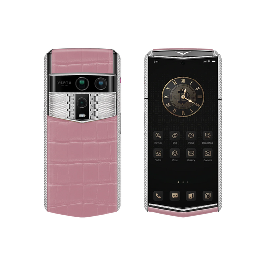 Agent Q Bespoke Alligator Skin Sakura Pink White Gold & Full Diamond