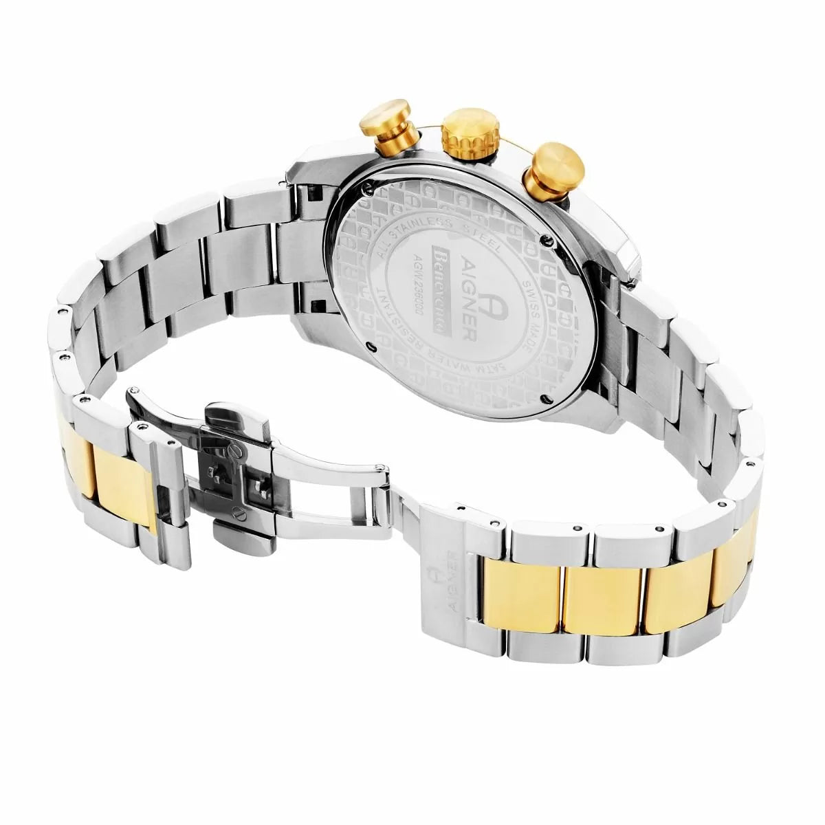 Aigner BENEVENTO men watch steel gold with blue
