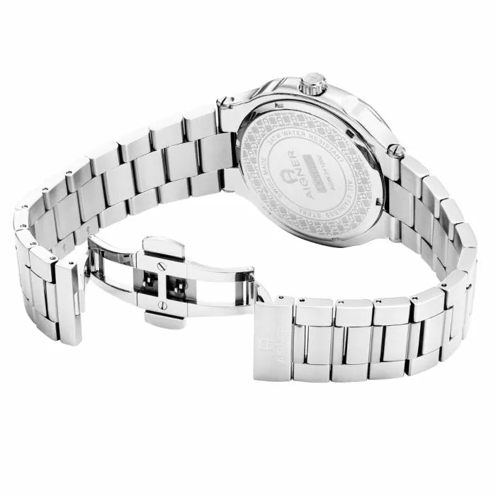 Aigner TAVIANO men watch steel silver , Green