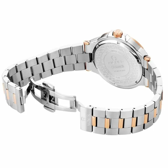Aigner Trieste 2 men watch steel rose gold , Blue