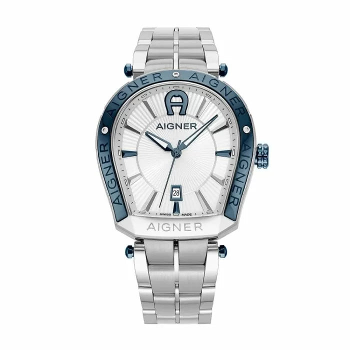 Aigner ROVIGO watch for men steel silver , Blue