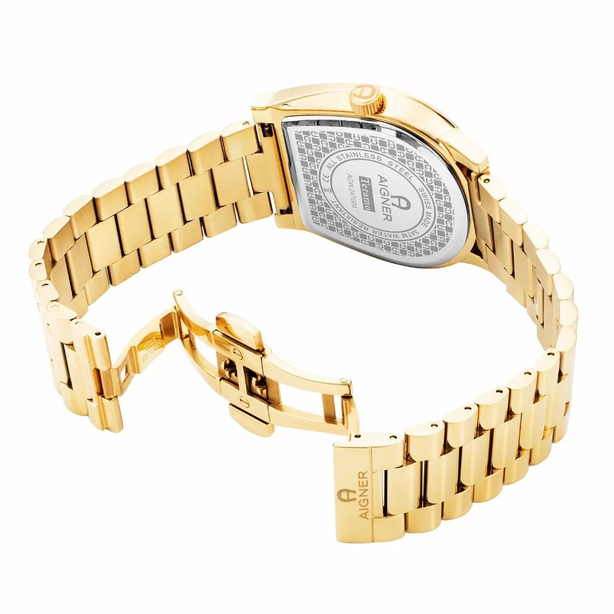 Aigner ROVIGO men watch stainless steel gold with white