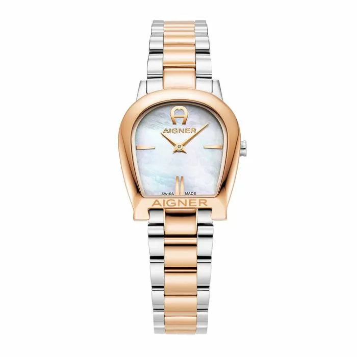 Aigner ALESSANDRIA watch for women steel rose gold with pearl