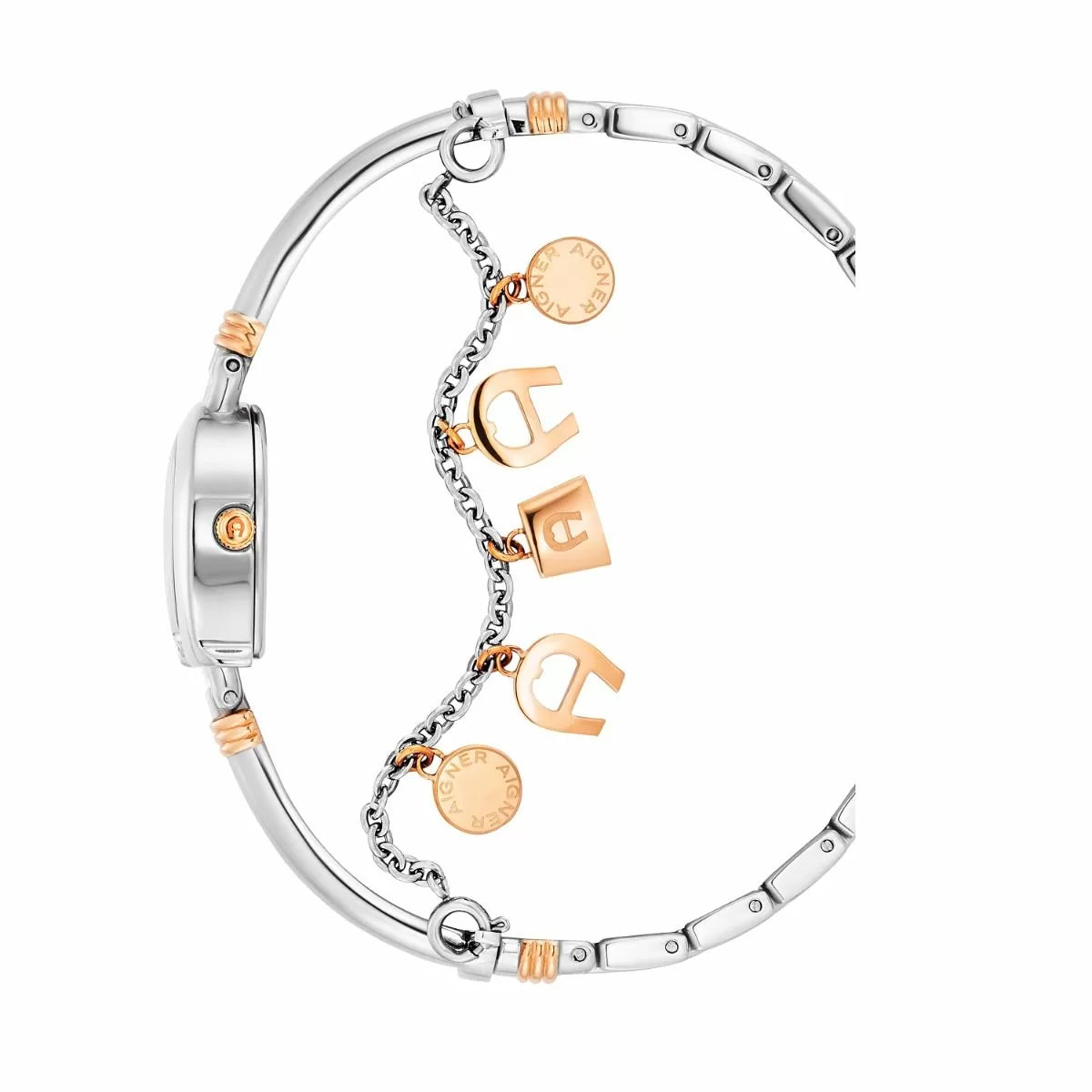 Aigner TUSCANIA ladies watch steel silver , Rose gold