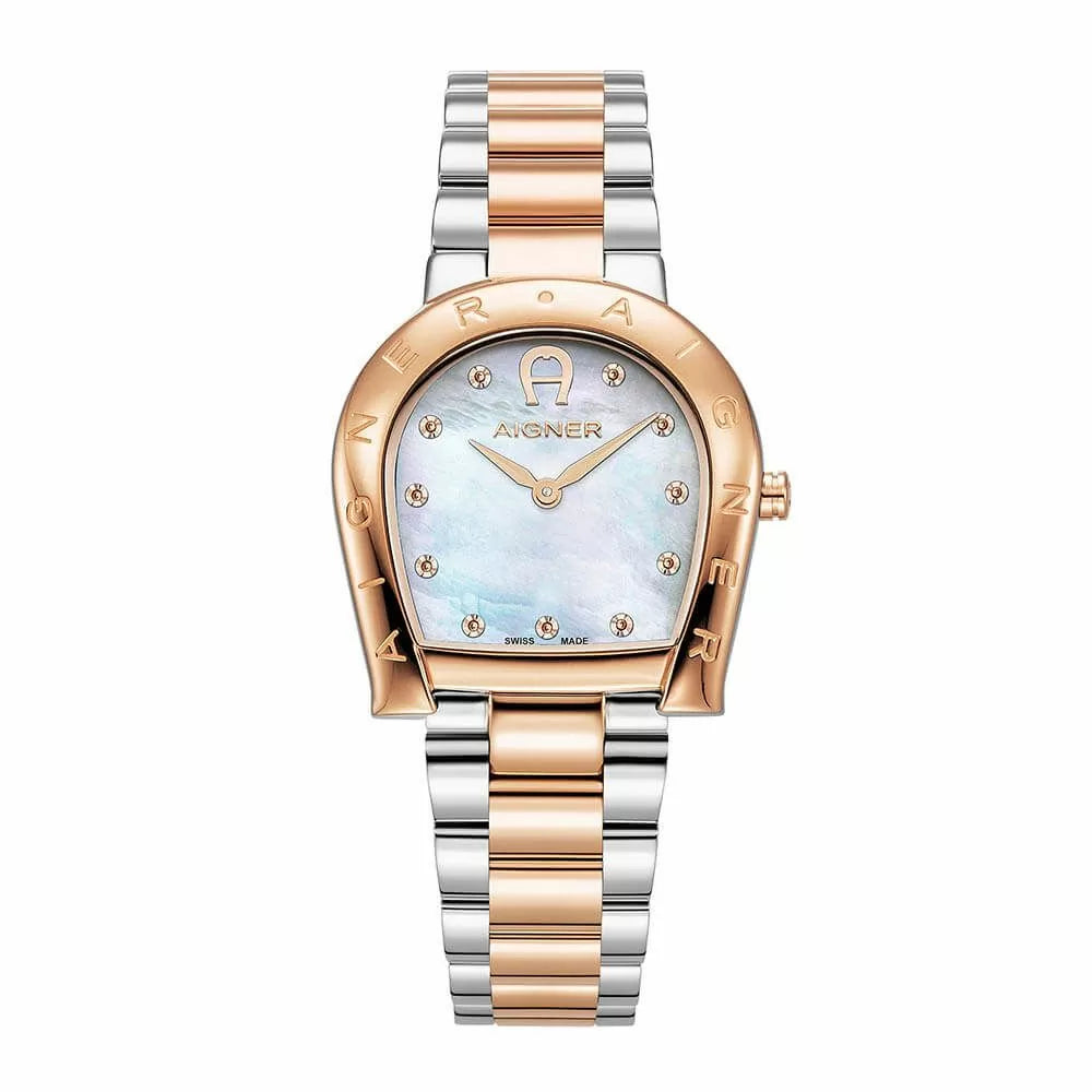 Aigner RAVENNA DUE ladies watch steel silver , Rose gold