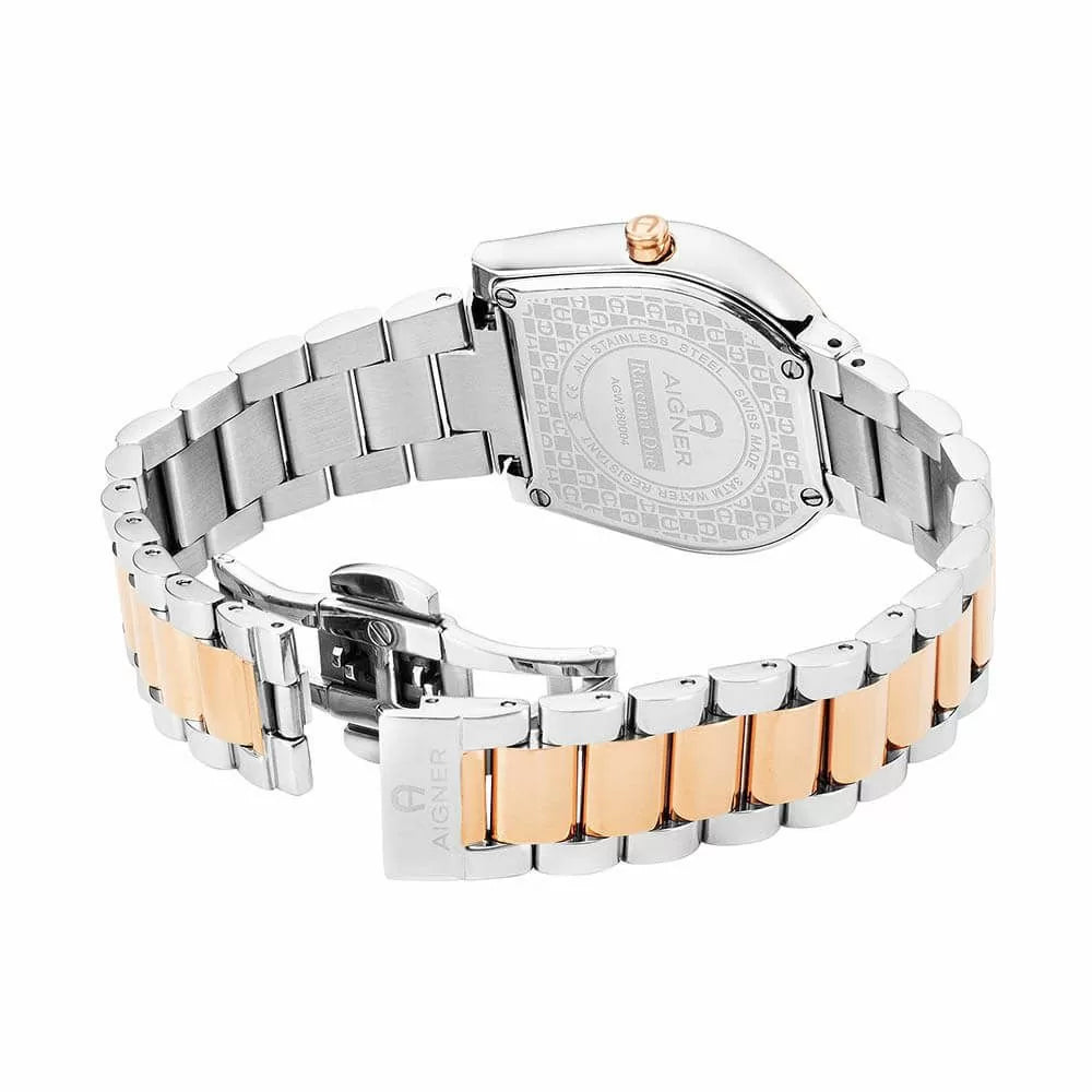 Aigner RAVENNA DUE ladies watch steel silver , Rose gold